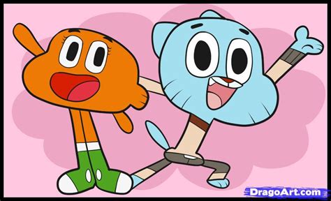 how to draw gumball and darwin step by step cartoon network characters cartoons draw cartoon