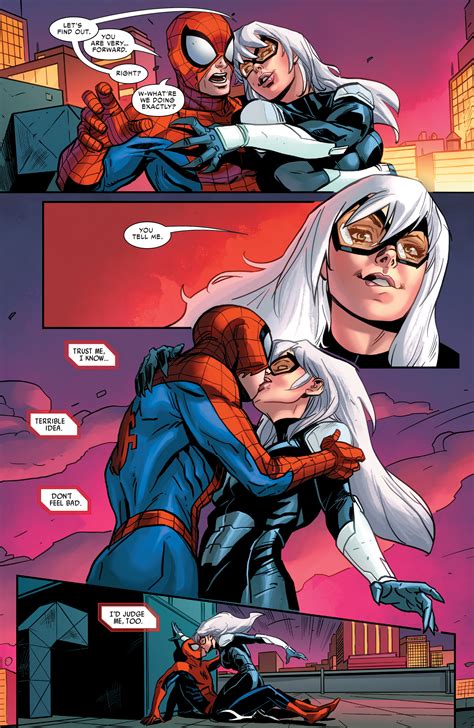 The First Kiss Between Spider Man And Black Cat Of Earth