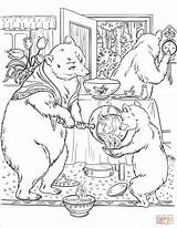 Porridge Coloring Bear Mama Into Pots Pages Papa Printable Tastes Bears Goldilocks Three Drawing Story Supercoloring sketch template