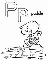 Puddle Coloring Alphabet Pages Printable Print Designlooter Pic sketch template