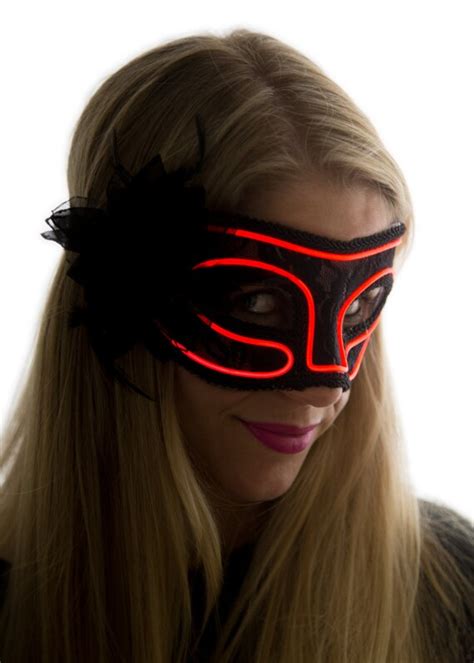 glowing venetian sexy mask battery powered rave wear glow