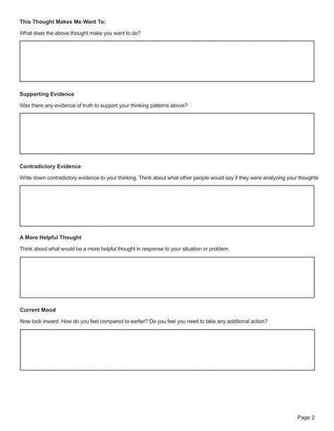 cognitive restructuring worksheet editable fillable printable  therapybypro