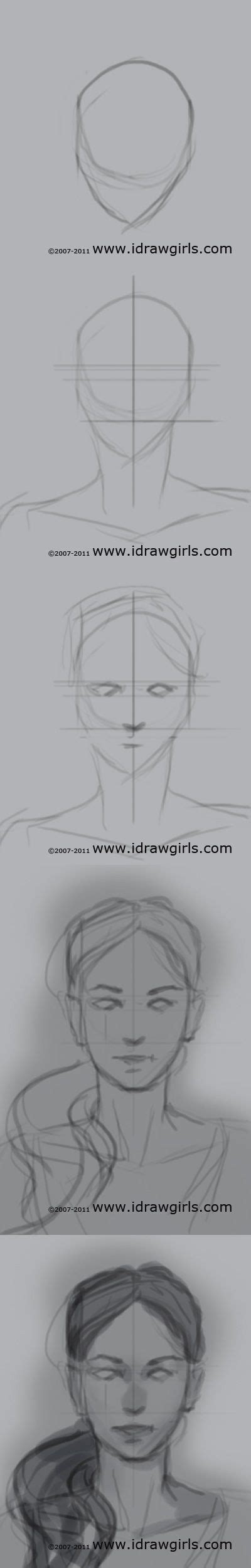 drawing portrait tutorial front view  drawingportraits drawings