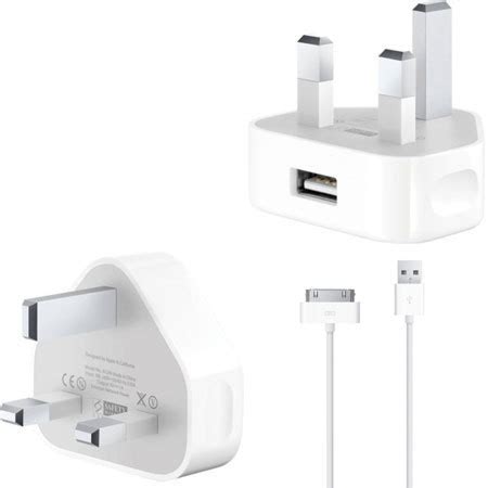 genuine apple mains charger   pin  usb lead