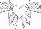 Coloring4free Wings Coloring Heart Pages Printable Teenagers sketch template