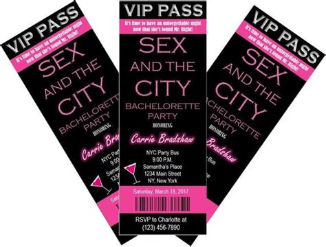 sex and the city printable bachelorette party ticket