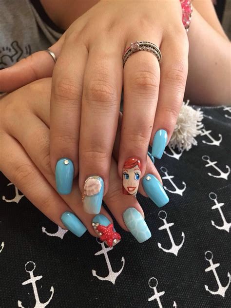 mermaide nails ariel nails beauty