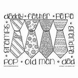 Coloring Ties Fathers Father Dad Papa Want sketch template