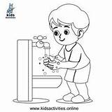 Coloring Pages Kids Printable Sheets Hand Washing sketch template