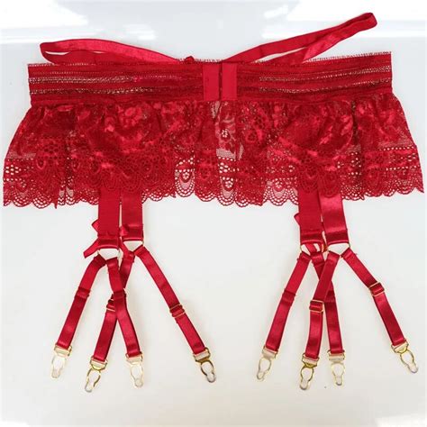 sexy garters lace women sexy suspender belts female bow 8 straps gold