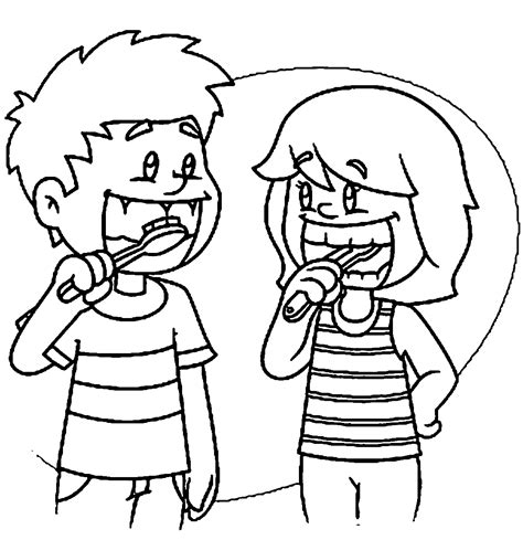 brush teeth coloring page coloring home