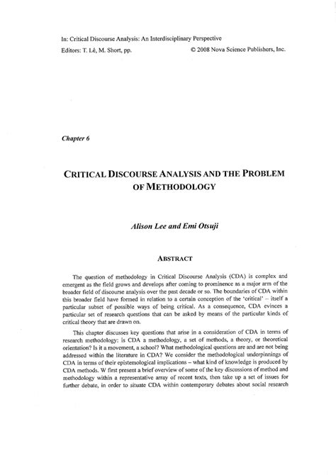 critical discourse analysis   problem  methodology