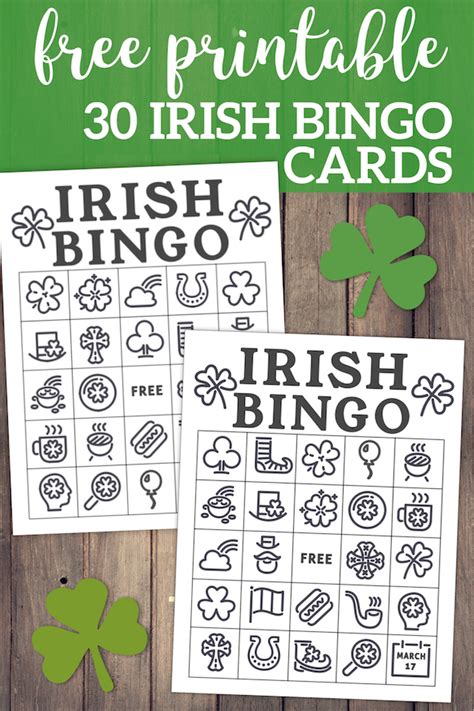 printable st patricks day bingo cards paper trail design