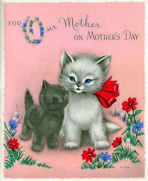 mothers day cats images  pinterest vintage cards