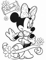 Minnie Coloring Pages Mouse Choose Board Disney Colouring Birthday sketch template