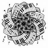 Coloring Pages Mandala Music Piano Adult Musique Book Zentangle Coloriage Musical Adults Sheets Mandalas Sheet Notes Therapy Drawings Color Para sketch template