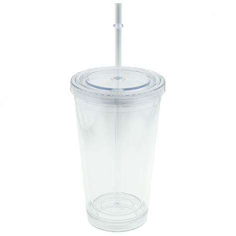 Acrylic Tumbler With Reusable Straw Double Wall Photo