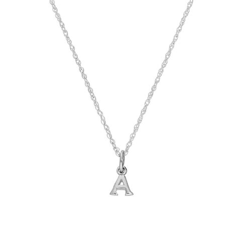 tiny sterling silver alphabet letter  pendant  chain   inches