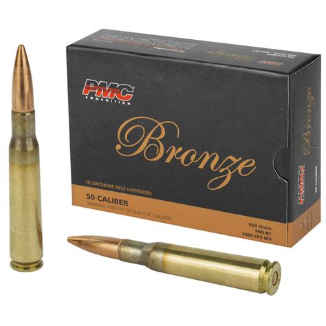 Pmc 50 Bmg Ammunition 660gr Fmj Boat Tail 10rds 50a
