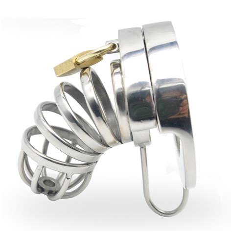 Happygo Double Lock Stainless Steel Male Chastity Device Cock Cage