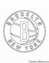 Nets Brooklyn Logo Stencil Nba sketch template