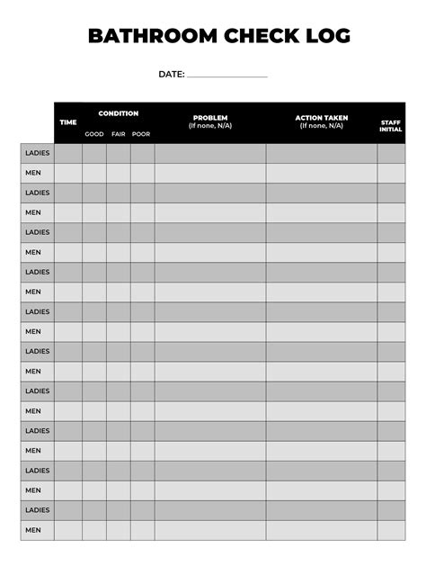 bathroom schedule printable     printablee