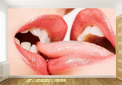 hot lips wallpaper custom 3d wall murals french kiss photo wallpaper sex toys shop bedroom