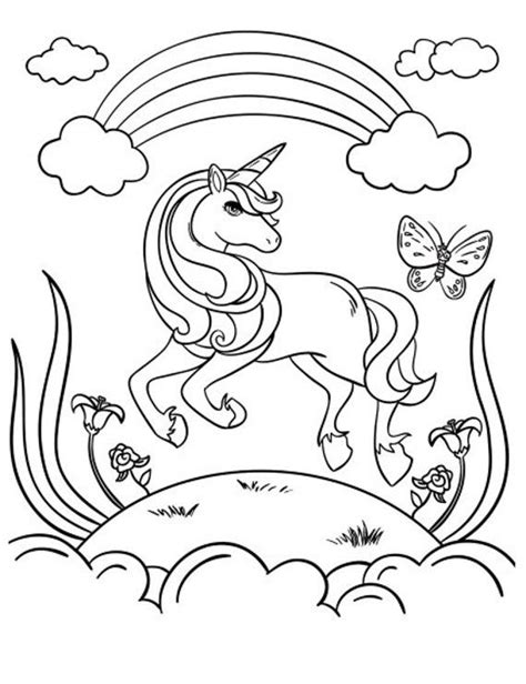 unicorn coloring book digital   pages  kids  etsy
