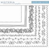 Doodle Borders Zentangle Patterns Clip Clipart Doodles Designs Border Pages Etsy Digital Round Frame Draw Use Drawing Journal Frames Personal sketch template