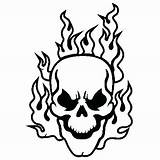 Skull Coloring Pages Printable Skulls Tattoo Flaming Designs Print Easy Evil Bones Cliparts Clipart Clip Fire Sugar Vinyl Sticker Library sketch template