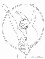 Coloring Pages Gymnastics Sport Color Hoop Rythmic Individual Around Colouring sketch template