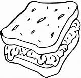 Coloring Sandwich Sandwiches sketch template