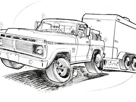 coloring pages trucks ford dually diesel truck lifted printable