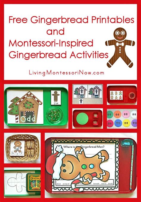 gingerbread printables  montessori inspired gingerbread activities
