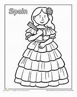 Coloring Spain Pages Kids Spanish Multicultural Colouring Hispanic Worksheets Culture Heritage Sheets Activities Around Worksheet Color Month Dress Education Children sketch template
