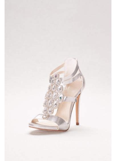 Crystal Embellished Strappy Heels David S Bridal