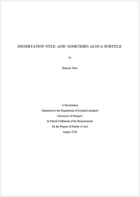 thesis title page  format thesis title ideas  college