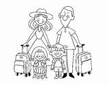 Famiglia Vacaciones Vacanza Colorare Acolore Disegni sketch template