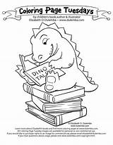 Coloring Library Book Pages Colouring Week Reading National Cliparts Elizabeth Care Open Tuesday Sheets Dulemba Visits Mary Monsters Dinosaur Theme sketch template