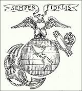 Marine Coloring Pages Corps Printable Emblem Getdrawings Getcolorings Template sketch template