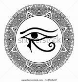 Eye Horus Mandala Ancient Egyptian Coloring Symbol Pattern Circular Vector Form Sign Shutterstock Left Drawings Pharaohs Designlooter Stock Amulet Style sketch template