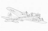 Coloring Pages Bomber 17 Ww2 Template Sketch Airplane War Bombers sketch template