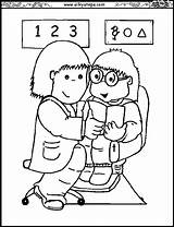 Coloring Pages Eye Doctor Optician Kids Help Who People Clipart Colouring Optometrist Girls Books Care Dr Library Popular sketch template