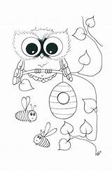 Owl Halloween Coloring Pages Drawing Cute Getdrawings sketch template