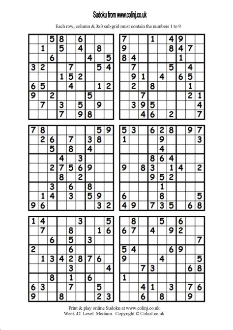 easy sudoku printables   page