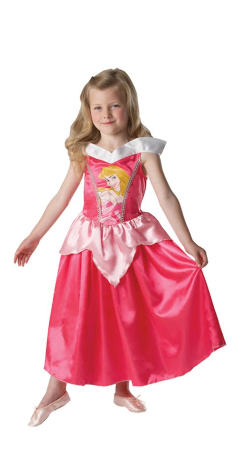 Girls Disney Princess Aurora Fancy Dress Up Party