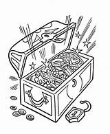Treasure Chest Fortunes Opened Coloring sketch template