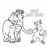 Coloring Ice Age Pages Manny Toddler Cute Sid sketch template