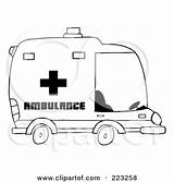 Ambulance Outline Clipart Coloring Royalty Illustration Toon Hit Rf Emergency Vehicle sketch template