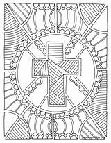 Coloring Pages Easter Cross Bible Doodle Religion Religious Printable Adults Sheets Christian Jesus Alley Kids Adult Books Color Christianity Crafts sketch template
